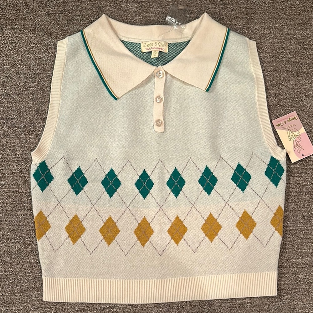 Eggie & Co. Argyle Knit Vest